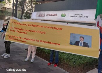 Protestan de nuevo en Condusef contra Sergio Loredo Foyo y AlquimiaPay
