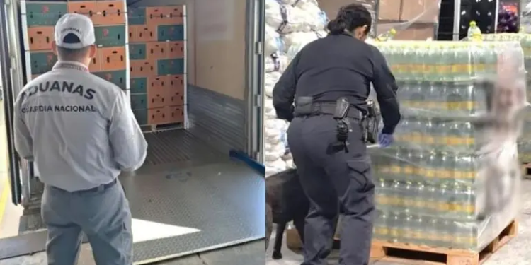 Decomisan más de mil kilos de metanfetamina oculta en botellas de agua mineral
