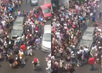Auto intenta pasar a manifestantes en San Antonio Abad