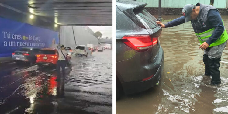 Calles inundadas y caos tras fuerte lluvia en CDMX; suben alerta