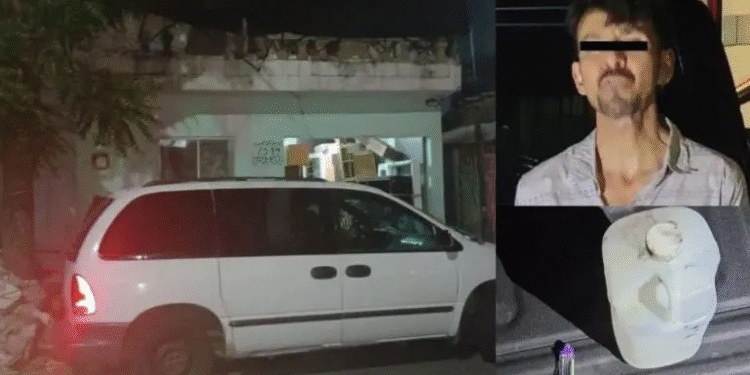 Detienen a hombre que amenazó a su esposa con incendiar su casa en Monterrey