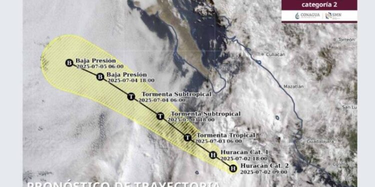 Flossie se debilita: huracán baja a categoría 2 y se aleja de México