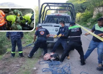 Mueren siete personas tras caída de autobús a río en Guerrero